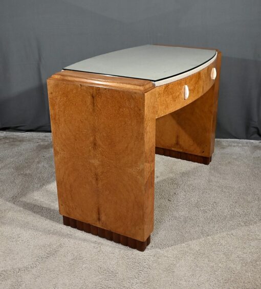 Small Desk in Amboyna Burl - Side Wood Detail - Styylish