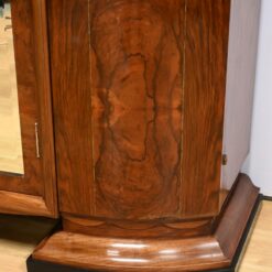 Burl Walnut Mirrored Cabinet- detail of lower right side- Styylish