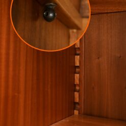 Burl Walnut Mirrored Cabinet- detail of inside- Styylish