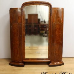 Burl Walnut Mirrored Cabinet- front view 2- Styylish