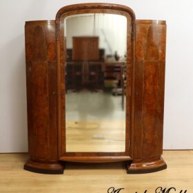 Burl Walnut Mirrored Cabinet, Art Deco, 1930