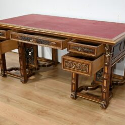 Italian Renaissance Study and Desk - Desk Side with Drawers Open - Styylish