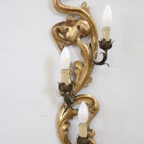 Gilded Wood Wall Sconce, Italy 1930s