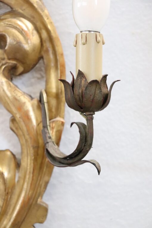 Gilded Wood Wall Sconce- detail view 2- Styylish