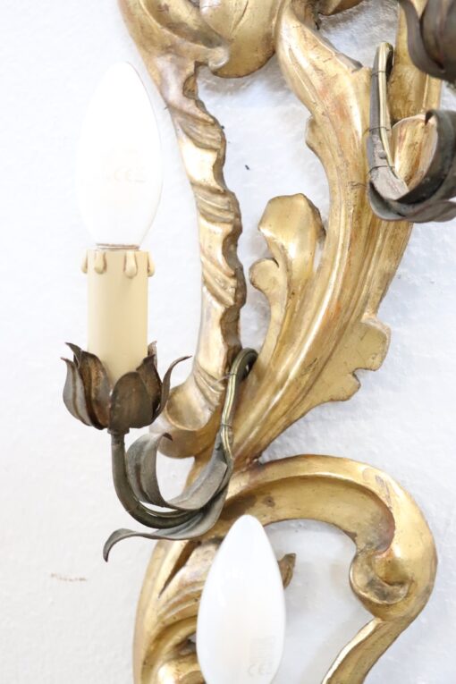 Gilded Wood Wall Sconce- detail view 3- Styylish