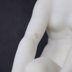 White Marble of Carrara, Nude Woman Sculpture, Italy 1920s