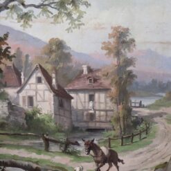 Country Landscape Oil Paintings - Horse and Dog Detail - Styylish