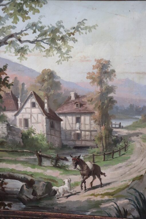 Country Landscape Oil Paintings - Horse and Dog Detail - Styylish