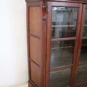 Italian Antique Bookcase or Vitrine in Solid Larch Wood