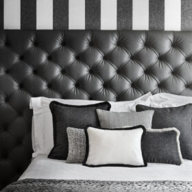 Cortina Collection Spigato Cushion, Herringbone Black And White