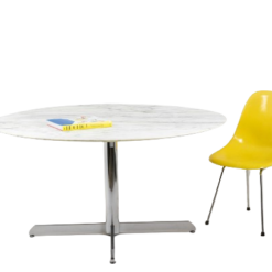 Florence Knoll Table in Marble - Staged with Chair - Styylish