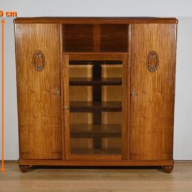 Small Blond Mahogany Bookcase Cabinet, Art Deco – 1940