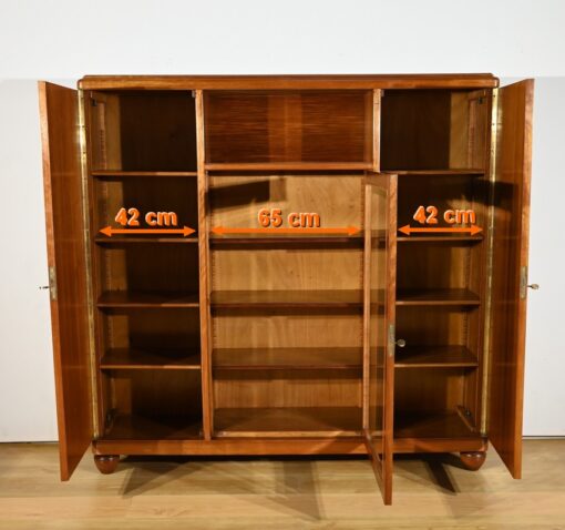 Small Blond Mahogany Bookcase - Compartment Lengths - Styylish