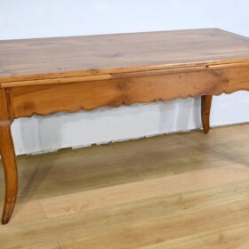 Extendable Farmhouse Table in Cherry, 10 to 16 Place Settings – 2nd Part of the 19th Century