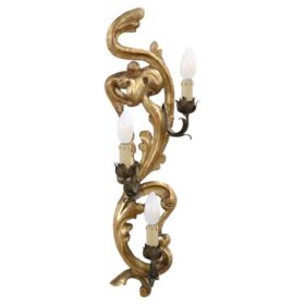 Gilded Wood Wall Sconce, Italy 1930s