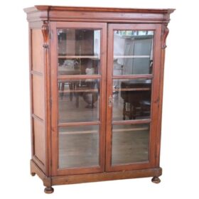 Italian Antique Bookcase or Vitrine in Solid Larch Wood