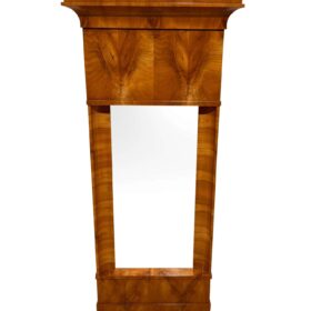 Large Early Biedermeier Wall Mirror, Cherry Veneer, South Germany circa 1820