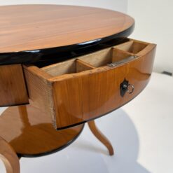 Round Biedermeier Side Table - Drawer Hardware - Styylish