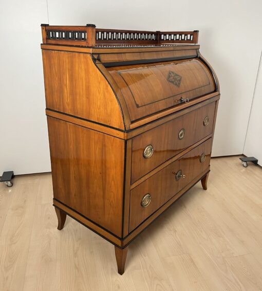 Biedermeier Roll-Top Desk - Side Detail - Styylish