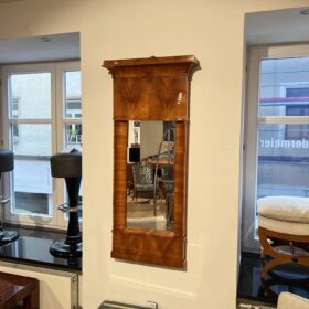 Large Early Biedermeier Wall Mirror, Cherry Veneer, South Germany circa 1820