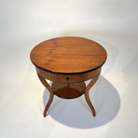 Round Biedermeier Side Table, Cherry Wood, South Germany circa 1820