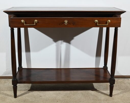 Mahogany Console Louis XVI - Front With Drawer Open - Styylish