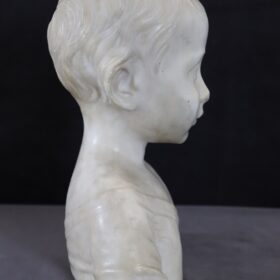 Sculpture in White Marble of Carrara, Bust of a Child, Italy