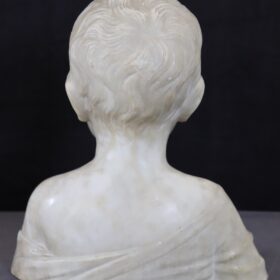 Sculpture in White Marble of Carrara, Bust of a Child, Italy