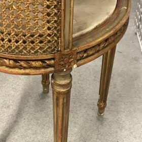 Oval Gilt Wood Side Table , Napoleon III 1850-60, Gilt Wood and Cane