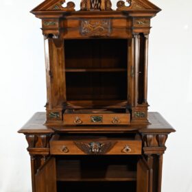 Small Two-Body Buffet in Solid Walnut, Renaissance Style – Mid-19th Century