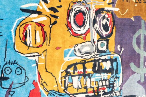 Hand-Woven Tapestry Basquiat - Face Detail - Styylish