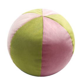 Velvet Ball Cushion Pink And Green