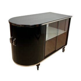 Art Deco Bar Trolley, Black Lacquer, France circa 1930