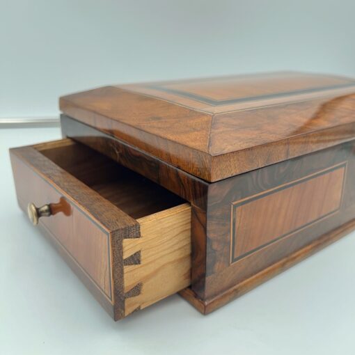 Biedermeier Jewelry Box Walnut - Slightly Open - Styylish