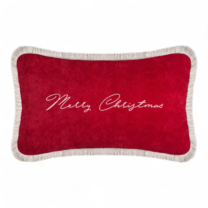 Christmas Happy Pillow Red Velvet - Styylish