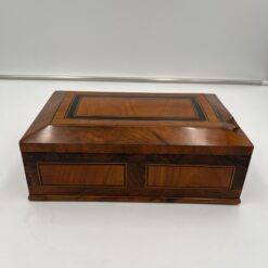 Biedermeier Jewelry Box Walnut - Inlay Details Back - Styylish