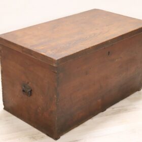 Antique Trunk in Fir Wood, Italy Late 19th Century