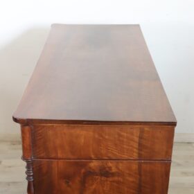 Louis Philippe Antique Chest of Drawers in Solid Walnut, Italy Mid-19th Century