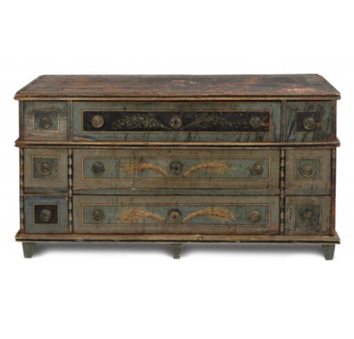 Hand-painted Neoclassical chest of drawers- front view- Styylish