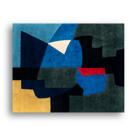 Hand-woven tapestry inspired by Serge Poliakoff, 2023