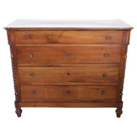 Louis Philippe Antique Chest of Drawers in Solid Walnut, Italy Mid-19th Century