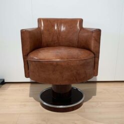 Art Deco Swivel Chair - Leather - Styylish