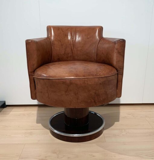 Art Deco Swivel Chair - Leather - Styylish