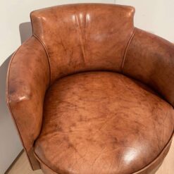 Art Deco Swivel Chair - Leather Detail - Styylish