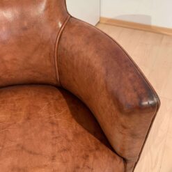 Art Deco Swivel Chair - Leather Armrest Detail - Styylish