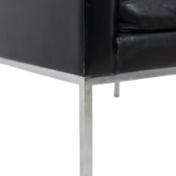 Pair Armchairs Black Leather - Base Profile - Styylish