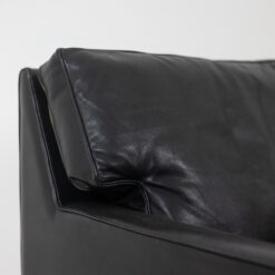 Pair Armchairs Black Leather - Cushion Profile - Styylish