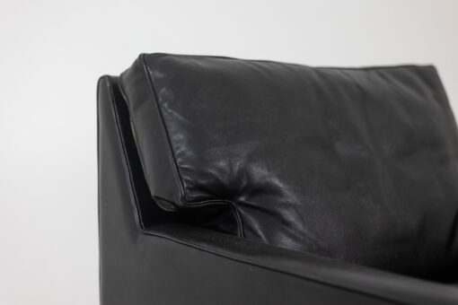 Pair Armchairs Black Leather - Cushion Profile - Styylish