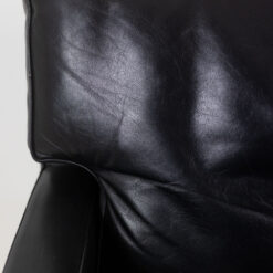 Pair Armchairs Black Leather - Cushion - Styylish