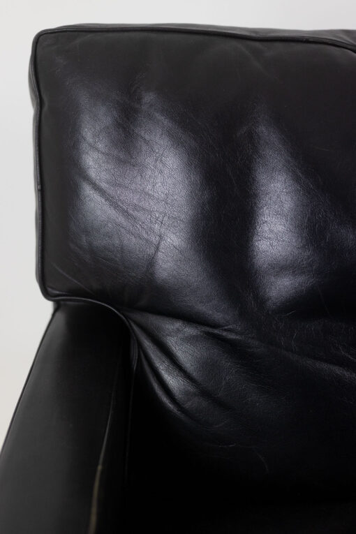 Pair Armchairs Black Leather - Cushion - Styylish